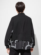 Cool Black Splicing Fake Two-Piece Sweatshirt